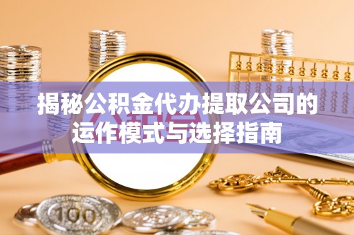 禹王台揭秘公积金代办提取公司的运作模式与选择指南